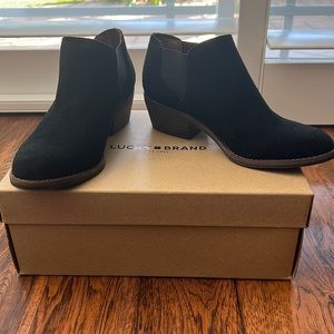 Lucky Brand black suede booties